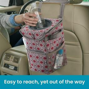 img 2 attached to 🚗 Optimized Search: High Road StashAway Car Trash Can with Sahara Design, StuffTop Lid, and Storage Pockets for Front or Back Seat