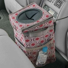 img 3 attached to 🚗 Optimized Search: High Road StashAway Car Trash Can with Sahara Design, StuffTop Lid, and Storage Pockets for Front or Back Seat