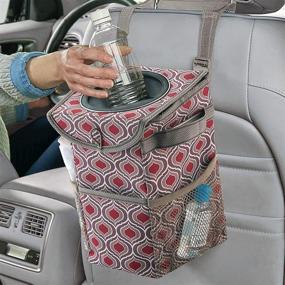 img 4 attached to 🚗 Optimized Search: High Road StashAway Car Trash Can with Sahara Design, StuffTop Lid, and Storage Pockets for Front or Back Seat