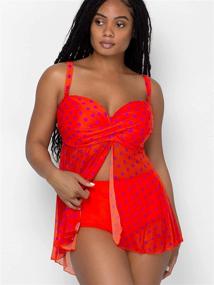 img 2 attached to 👙 Flattering and Stylish: Smart & Sexy Full Busted Ruffle Twist Bandeau Tankini for Women