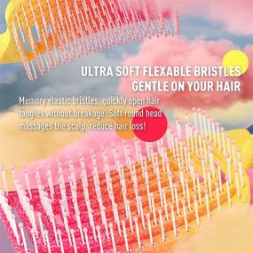 img 1 attached to 🔴 GENIALBA Hair Detangling Brush - Ultra-Soft Bristles, Vented Design for Faster Blow Drying and Tangle-Free Results - Ideal for Women and Men, All Hair Types - Wet or Dry - Red