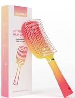 🔴 genialba hair detangling brush - ultra-soft bristles, vented design for faster blow drying and tangle-free results - ideal for women and men, all hair types - wet or dry - red logo