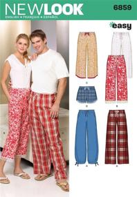 img 3 attached to 👖 New Look Sewing Pattern Kit: Simplicity U06859A Misses' and Mens' Pajama Pants and Shorts - Sizes XS-XL (Code 6859)