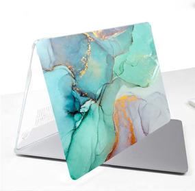 img 1 attached to 💚 LONGHUA MacBook Air 13 Inch Case 2020 2019 2018 Model A1932 A2179 A2337 M1, Flexible & Durable Hard Shell + Keyboard Cover + Screen Protector for Mac Air 13.3 Retina Touch ID, Green Marble