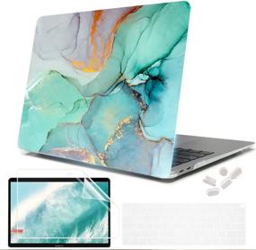 img 4 attached to 💚 LONGHUA MacBook Air 13 Inch Case 2020 2019 2018 Model A1932 A2179 A2337 M1, Flexible & Durable Hard Shell + Keyboard Cover + Screen Protector for Mac Air 13.3 Retina Touch ID, Green Marble