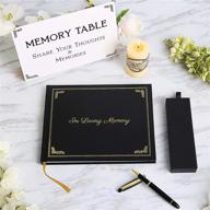 📚 deluxe funeral guest book: elegant gold hardcover with premium pen set & memory table sign logo