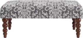 img 3 attached to Linon Claire Bench Gray Damask