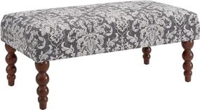 img 4 attached to Linon Claire Bench Gray Damask