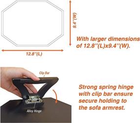 img 1 attached to 🛋️ Utrax Black Wooden Sofa Arm Clip-on Snack Table - Wood Chair Armrest Tray Organizer Remote Caddy