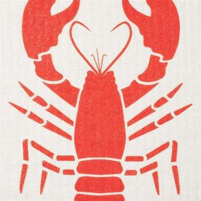 img 1 attached to 🦞 GMIcréatifs Swedish Dishcloths 2 Pack (Lobster Print) - Eco-Friendly, Reusable Kitchen Cleaning Cloth - Machine Washable - 7.87”x6.88” Size