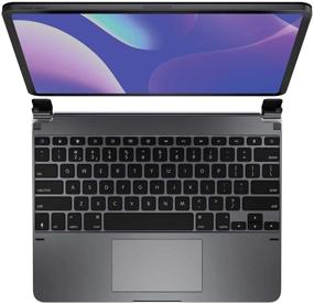 img 4 attached to Brydge 12.9 Pro+ Wireless Keyboard with Trackpad for iPad Pro 12.9-inch (2020 & 2018), Aluminum Bluetooth 5.0 Keyboard, Native Multi-Touch Trackpad, Backlit Keys, Space Gray