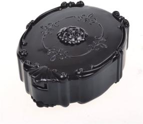img 2 attached to 🌹 Black KLOUD City Rose Design Contact Lens Case Holder Storage Box with Mirror for Home and Travel - Enhanced SEO
