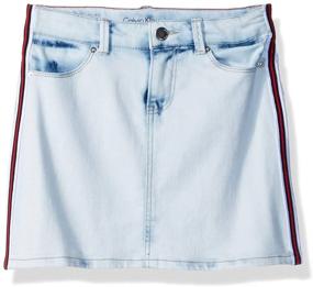 img 2 attached to 👗 Charming Denim Skirt for Little Girls by Calvin Klein