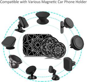 img 2 attached to 📱 10 Pack Mount Metal Plates for Magnetic Car Phone Mounts - Strong Adhesive Discs for Magnet Holders, Universal Sticker Replacement for iPhone, Mini Tablet, GPS Stand - 6 Round & 4 Rectangle