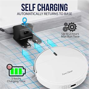 img 2 attached to 🤖 Smart SereneLife Robot Cleaner-1400 PA Robo Vacuum with Docking Station, Auto Activation, Anti-Fall Sensors-For Carpet, Hardwood, Linoleum, Tile Floors- Pure Clean, White