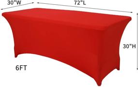 img 1 attached to 🎀 SweetEasy 6FT Pack of 2 Spandex Table Covers - Fitted Stretchable Tablecloths for Weddings, Parties, Events, and Dinners - Decorative Stretch Table Toppers - 72 Inch Length x 30 Inch Width x 30 Inch Height