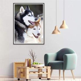 img 2 attached to ✨ Round Diamond 5D DIY Diamond Painting Kit - 'Two Siberian Husky' Embroidery Cross Stitch with Rhinestones - Handmade Creative Painting for Home Living Room Wall Decor - Perfect Gift