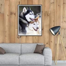 img 3 attached to ✨ Round Diamond 5D DIY Diamond Painting Kit - 'Two Siberian Husky' Embroidery Cross Stitch with Rhinestones - Handmade Creative Painting for Home Living Room Wall Decor - Perfect Gift