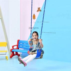 img 2 attached to 🪜 Ymeibe Swing Chains (2) - 60 Inch Plastic Coated with 4 Free Quick Links, Anti-Rust Iron Chains for Playground Kids Tree Swing Seat. Supports up to 660 Lbs. Swing Set Accessories and Replacement - Blue