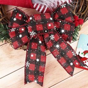img 1 attached to 🎀 URATOT 24 Christmas Red Buffalo Plaid Bows - Small Sizes for Festive Decoration, Holiday Decorative Hanging Ribbon Bows, Christmas Festival Supplies - 5 x 4 Inches