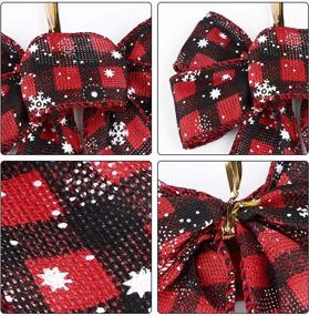 img 3 attached to 🎀 URATOT 24 Christmas Red Buffalo Plaid Bows - Small Sizes for Festive Decoration, Holiday Decorative Hanging Ribbon Bows, Christmas Festival Supplies - 5 x 4 Inches