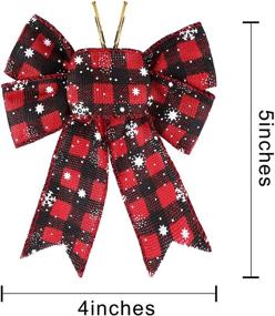 img 2 attached to 🎀 URATOT 24 Christmas Red Buffalo Plaid Bows - Small Sizes for Festive Decoration, Holiday Decorative Hanging Ribbon Bows, Christmas Festival Supplies - 5 x 4 Inches