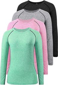 img 4 attached to 👚 Premium Dry Fit Long Sleeve T-Shirt for Women: Moisture Wicking & Compression Tops for Outdoor Fitness and Running (3-4 Pack)