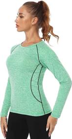 img 2 attached to 👚 Premium Dry Fit Long Sleeve T-Shirt for Women: Moisture Wicking & Compression Tops for Outdoor Fitness and Running (3-4 Pack)