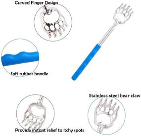 img 2 attached to 🐻 Ohuhu 8 Pack Extendable Telescopic Bear Claw Back Scratcher Set: Relieve Itching and Ease Muscles, Perfect Portable Massage Tool for Mother Father Christmas Gift