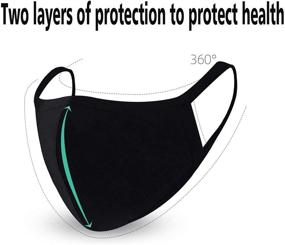 img 3 attached to 🎭 Stylish Unisex Black Fashion Protective Face Masks - Washable & Reusable Cotton Dust Covers