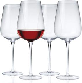 img 4 attached to 🍷 Kingrol 18 oz Crystal Wine Glasses, Set of 4 Bordeaux Wine Glasses: The Perfect Stemware Set for Daily, Formal, and Outdoor Use