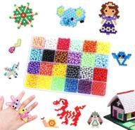 biliqueen 2400+pcs non-toxic sticky fuse beads for kids - 24 colors - fun arts and crafts kit for 6-10 year old girls - jewelry making, diy kit, water spray beads - perfect birthday gift idea logo