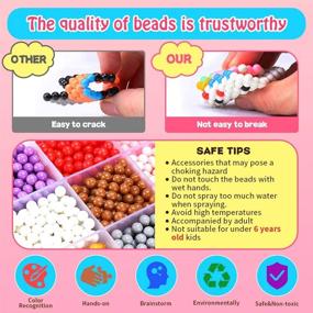 img 1 attached to Biliqueen 2400+Pcs Non-Toxic Sticky Fuse Beads for Kids - 24 Colors - Fun Arts and Crafts Kit for 6-10 Year Old Girls - Jewelry Making, DIY Kit, Water Spray Beads - Perfect Birthday Gift Idea