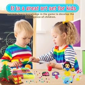 img 3 attached to Biliqueen 2400+Pcs Non-Toxic Sticky Fuse Beads for Kids - 24 Colors - Fun Arts and Crafts Kit for 6-10 Year Old Girls - Jewelry Making, DIY Kit, Water Spray Beads - Perfect Birthday Gift Idea