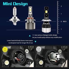 img 2 attached to 🚗 Upgrade Your Car's Headlights with 9005+9006 LED Conversion Kit - Powerful 50W, 5400lm, 6000K White Light – Long Lifespan, Perfect Beam Pattern, Efficient Cooling System (Pack of 2)