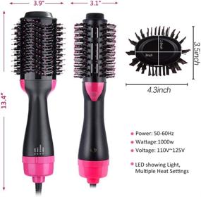 img 3 attached to 3-in-1 Electric Hot Air Brush: Hair Brush Dryer, Styler, Negative Ion Hair Dryer, Curler, and Straightener