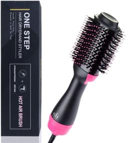 img 4 attached to 3-in-1 Electric Hot Air Brush: Hair Brush Dryer, Styler, Negative Ion Hair Dryer, Curler, and Straightener