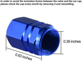 img 3 attached to 🔷 EBOOT 8 Pieces Blue Hexagon Shape Tire Stem Valve Caps - Dustproof Wheel Valve Covers for Cars