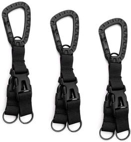 img 4 attached to MERYSAN 3Pcs Tactical Gear Carabiner Clip: Versatile Nylon Backpack Hanging Buckle & Keychain Combo