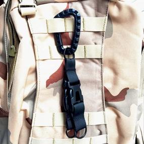 img 3 attached to MERYSAN 3Pcs Tactical Gear Carabiner Clip: Versatile Nylon Backpack Hanging Buckle & Keychain Combo