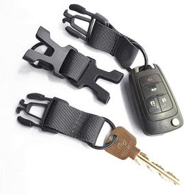 img 1 attached to MERYSAN 3Pcs Tactical Gear Carabiner Clip: Versatile Nylon Backpack Hanging Buckle & Keychain Combo