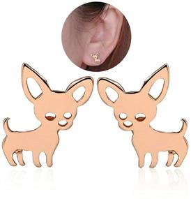 img 2 attached to 🐶 Chihuahua Earrings: Stylish Earring Set for Women, Teens, and Fur Mamas, Packaged in a Sleek Black Gift Pouch