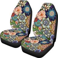 🌸 toaddmos bright blossoms colorful boho floral print car seat covers: ultimate style and protection for women's cars, suvs, sedans, and trucks logo