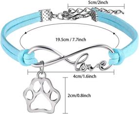 img 3 attached to 🐾 15 Pack Paw Print Bracelets: Adjustable Bangle Charm Bracelets for Puppy Lovers & Animal Themed Parties (Brown, Blue, White, Purple, Black) - Perfect for Kids & Adults!