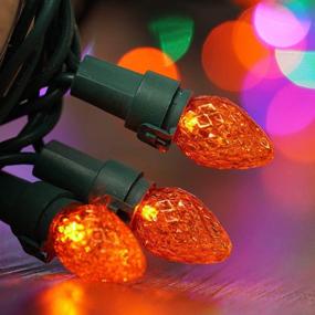 img 3 attached to 🎃 BOHON Halloween String Lights - 50 LEDs Orange UL Certified Christmas Lights for Indoor Outdoor Halloween Decor, Including Thanksgiving Yard, Xmas Tree & Carnival Decorations