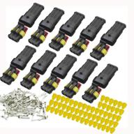🔌 yetor 10 kit car auto electrical connectors - 3 pin connector series terminals water resistant for car, truck, boat logo
