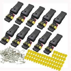 img 4 attached to 🔌 YETOR 10 Kit Car Auto Electrical Connectors - 3 Pin Connector Series Terminals Water Resistant for Car, Truck, Boat