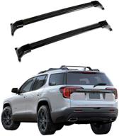 ants part black aluminum roof rack cross bars for gmc acadia 2017-2021 with roof rack rails logo