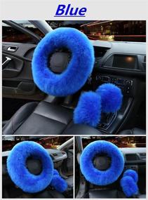 img 1 attached to Fluffy Steering Wheel Cover Interior Accessories