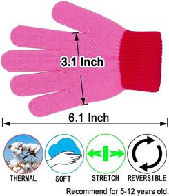 img 2 attached to 🧤 6 Pairs of Kids Gloves - Magic Stretch Anti-Slip Winter Warm Knit Finger Gloves for Girls and Boys